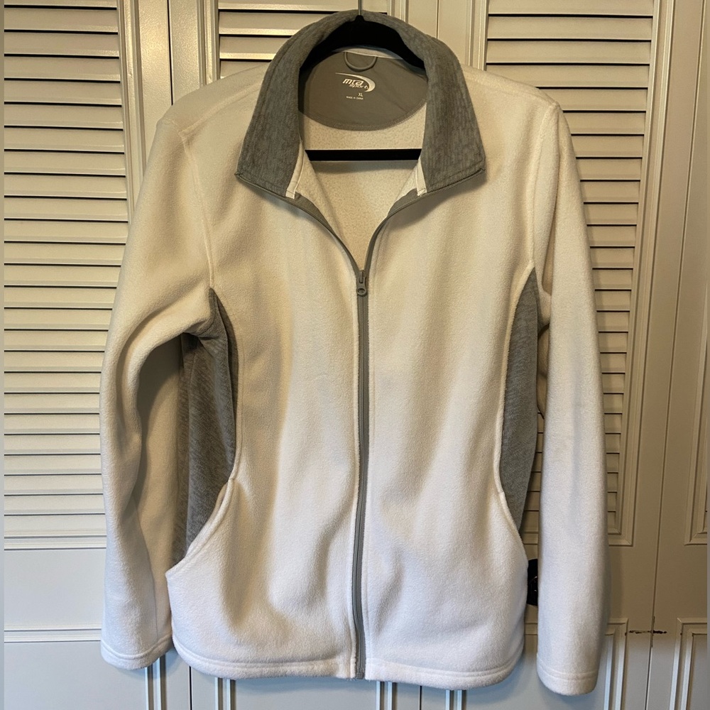 White fleece jacket